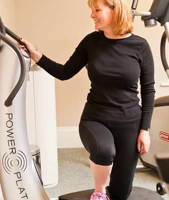 Guest on Power Plate at Bodysgallen Spa Guest on Power Plate at Bodysgallen Spa
