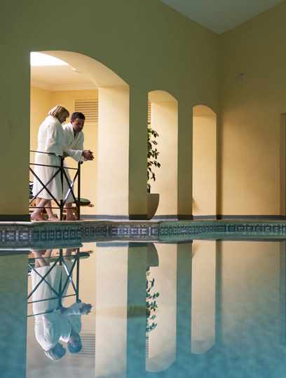 Guests at poolside at Bodysgallen Spa Guests at poolside at Bodysgallen Spa