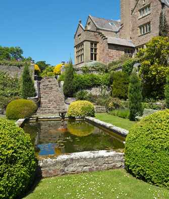 Bodysgallen Hall seen from lily pond Bodysgallen Hall seen from lily pond