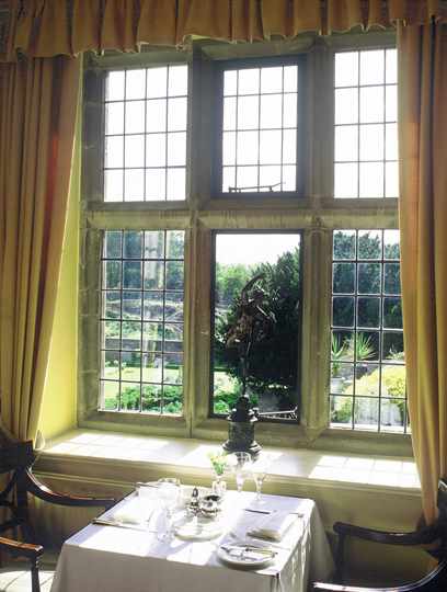 Window table in South Dining Room at Bodysgallen Hall