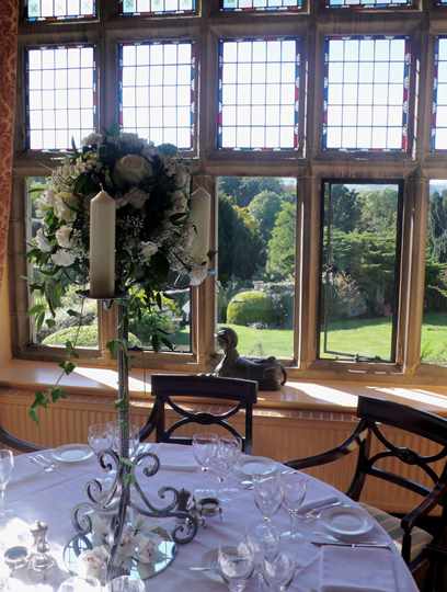 Wedding breakfast in Dining Room at Bodysgallen Hall