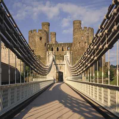 National Trust Conwy Suspension Bridge in North Wales