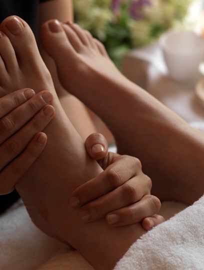 Foot massage at Bodysgallen Spa