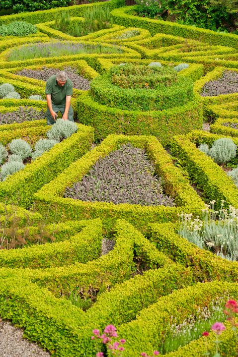 Rare 17th century parterre at Bodysgallen Hall