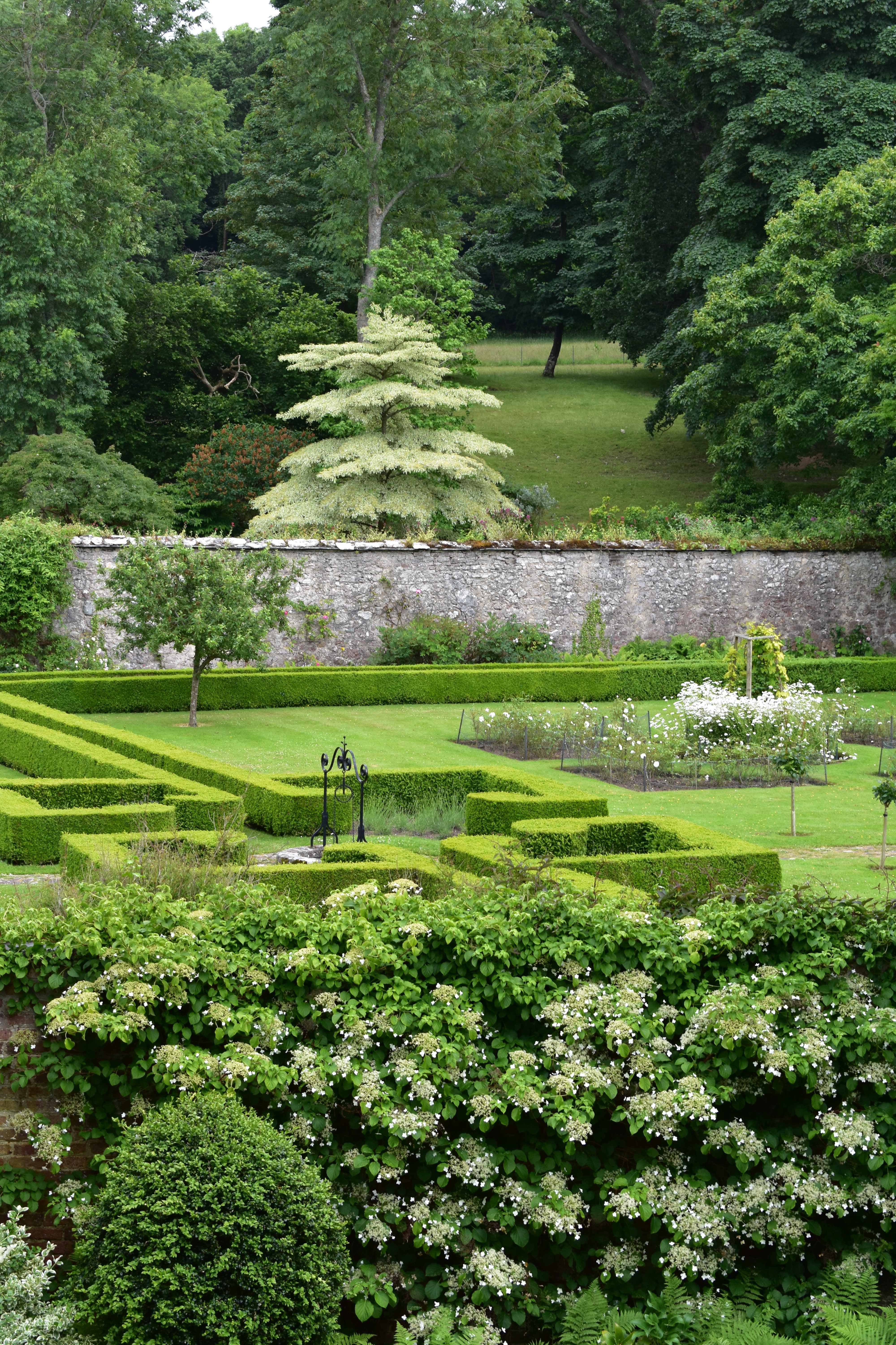 Walled rose garden at Bodysgallen Hall