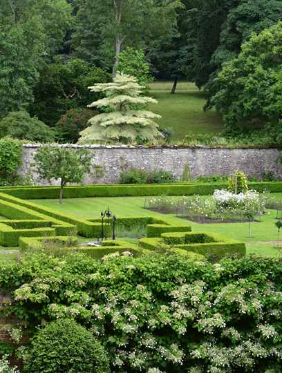 Walled rose garden at Bodysgallen Hall